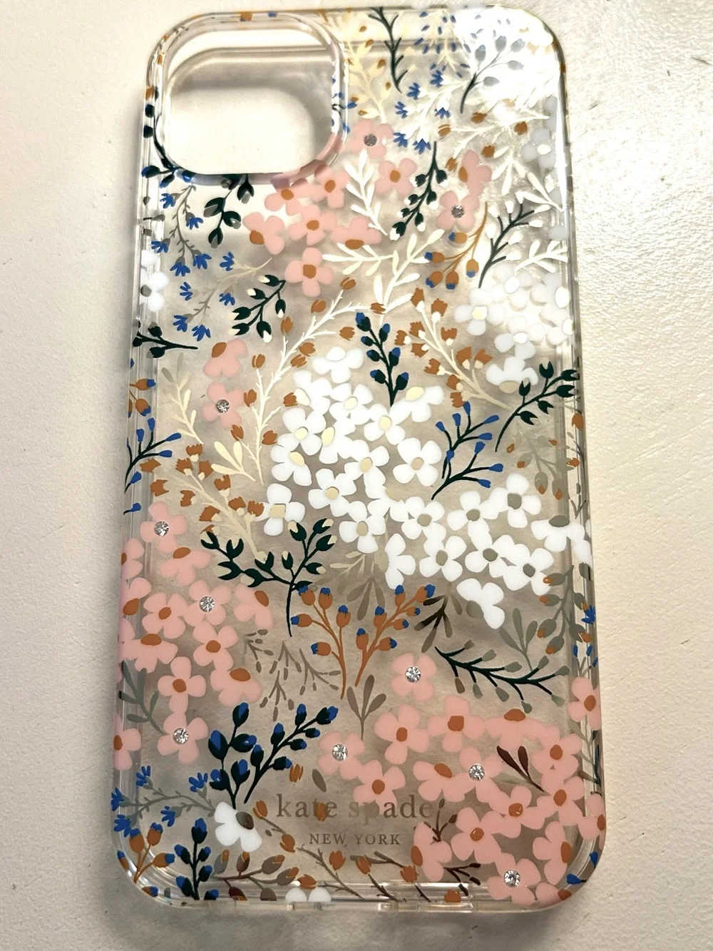SOLD! kate spade Clear Floral Phone Case with Pink, White & Gold Accents